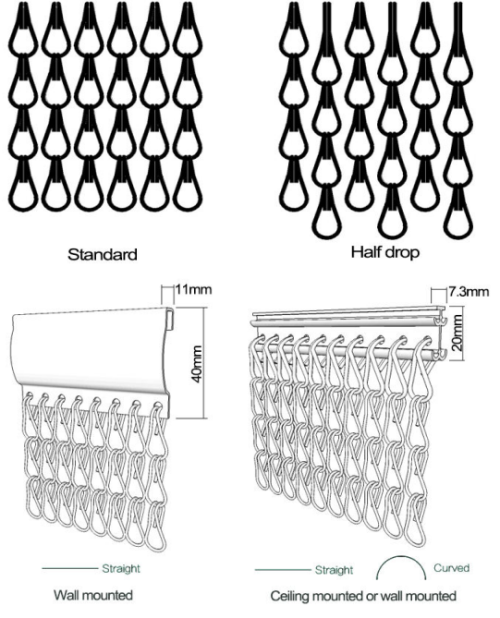 Hook Aluminum Chain Link Curtain