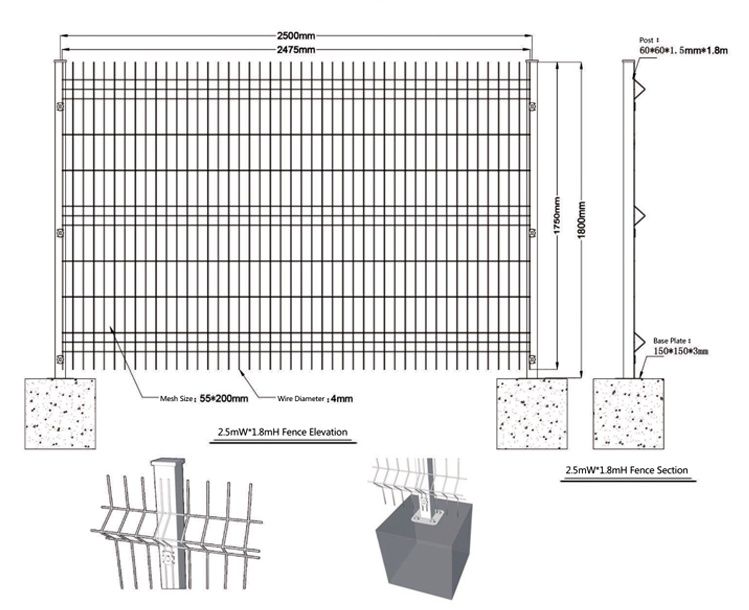 3D Curvy Welded Mesh Fence