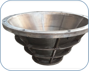 Wedge wire coal centrifuge basket