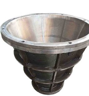 Wedge wire coal centrifuge basket
